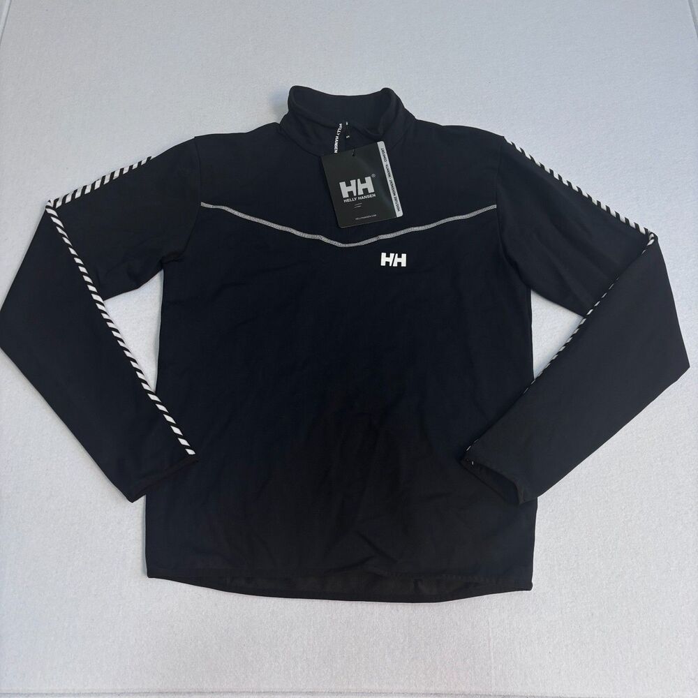 Helly Hansen Altitude Jacket Pullover 1/4 Zip Mens XL Black Striped Sleeves NWT